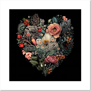 Floral Heart Art Posters and Art